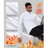 imageHUGE SPORTS Thermal Underwear for Men Long Sleeve Thermal Shirts Fleece Lined Compression Base Layer Thermal Underwear TopWhite Turtlenecks