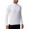 imageHUGE SPORTS Thermal Underwear for Men Long Sleeve Thermal Shirts Fleece Lined Compression Base Layer Thermal Underwear TopWhite Turtlenecks