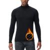 imageHUGE SPORTS Thermal Underwear for Men Long Sleeve Thermal Shirts Fleece Lined Compression Base Layer Thermal Underwear TopBlack Turtlenecks