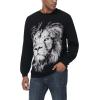 imageHUGE SPORTS Mens Graphic Print Sweater 100 Soft Cotton Knit Crewneck Pullover Long Sleeve Casual Winter Top Unisex SweatersBlack Lion