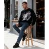 imageHUGE SPORTS Mens Graphic Print Sweater 100 Soft Cotton Knit Crewneck Pullover Long Sleeve Casual Winter Top Unisex SweatersBlack Lion