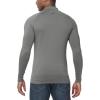 imageHUGE SPORTS Thermal Underwear for Men Turtleneck Long Sleeve Thermal Shirts Fleece Lined Base Layer Thermal Underwear TopGrey Marl Turtlenecks