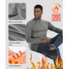 imageHUGE SPORTS Thermal Underwear for Men Turtleneck Long Sleeve Thermal Shirts Fleece Lined Base Layer Thermal Underwear TopGrey Marl Turtlenecks