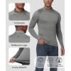 imageHUGE SPORTS Thermal Underwear for Men Turtleneck Long Sleeve Thermal Shirts Fleece Lined Base Layer Thermal Underwear TopGrey Marl Turtlenecks