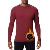 imageHUGE SPORTS Thermal Underwear for Men Turtleneck Long Sleeve Thermal Shirts Fleece Lined Base Layer Thermal Underwear TopRed Crewneck