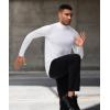 imageHUGE SPORTS Thermal Underwear for Men Turtleneck Long Sleeve Thermal Shirts Fleece Lined Base Layer Thermal Underwear TopWhite Turtlenecks