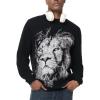 imageHUGE SPORTS Mens Graphic Print Sweater 100 Soft Cotton Knit Crewneck Pullover Long Sleeve Casual Winter Top Unisex SweatersBlack Lion