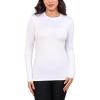 imageHUGE SPORTS Thermal Shirts for Women Long Sleeve Fleece Tops Workout Running Base Layer Slim Fit Cold Weather GearWhite