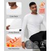 imageHUGE SPORTS Thermal Underwear for Men Long Sleeve Thermal Shirts Fleece Lined Crew Neck Base Layer Thermal Underwear TopWhite