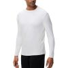 imageHUGE SPORTS Thermal Underwear for Men Long Sleeve Thermal Shirts Fleece Lined Crew Neck Base Layer Thermal Underwear TopWhite