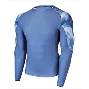 imageHUGE SPORTS Mens Rash Guard Long Sleeves UPF 50 UV Sun Protection Quick Drying Splice Compression Swim ShirtsOcean