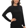 image:imageHUGE SPORTS Women Thermal Fleece Top Shirts Workout Pullover Tops Thermal Underwear Tops for Winter Keep WarmBlack