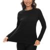 image:imageHUGE SPORTS Women Thermal Fleece Top Shirts Workout Pullover Tops Thermal Underwear Tops for Winter Keep WarmBlack