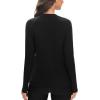 image:imageHUGE SPORTS Women Thermal Fleece Top Shirts Workout Pullover Tops Thermal Underwear Tops for Winter Keep WarmBlack