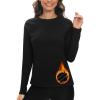 image:imageHUGE SPORTS Women Thermal Fleece Top Shirts Workout Pullover Tops Thermal Underwear Tops for Winter Keep WarmBlack