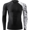 image:imageHUGE SPORTS Mens Swim Shirts Long Sleeve BJJ Rash Guard UPF 50 UV Sun Protection ShirtsBlack Hyena