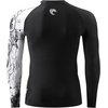 image:imageHUGE SPORTS Mens Swim Shirts Long Sleeve BJJ Rash Guard UPF 50 UV Sun Protection ShirtsBlack Hyena