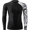 image:imageHUGE SPORTS Mens Swim Shirts Long Sleeve BJJ Rash Guard UPF 50 UV Sun Protection ShirtsBlack Lion