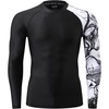image:imageHUGE SPORTS Mens Swim Shirts Long Sleeve BJJ Rash Guard UPF 50 UV Sun Protection ShirtsBlack Mustang