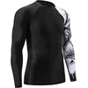 image:imageHUGE SPORTS Mens Swim Shirts Long Sleeve BJJ Rash Guard UPF 50 UV Sun Protection ShirtsBlack Mustang