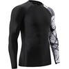 image:imageHUGE SPORTS Mens Swim Shirts Long Sleeve BJJ Rash Guard UPF 50 UV Sun Protection ShirtsBlack Snake