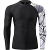 image:imageHUGE SPORTS Mens Swim Shirts Long Sleeve BJJ Rash Guard UPF 50 UV Sun Protection ShirtsBlack Snake