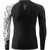image:imageHUGE SPORTS Mens Swim Shirts Long Sleeve BJJ Rash Guard UPF 50 UV Sun Protection ShirtsBlack Wolf