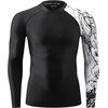 image:imageHUGE SPORTS Mens Swim Shirts Long Sleeve BJJ Rash Guard UPF 50 UV Sun Protection ShirtsBlack Wolf