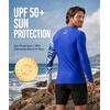 image:imageHUGE SPORTS Mens Swim Shirts Long Sleeve BJJ Rash Guard UPF 50 UV Sun Protection ShirtsCobaltwhale