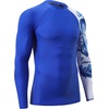 image:imageHUGE SPORTS Mens Swim Shirts Long Sleeve BJJ Rash Guard UPF 50 UV Sun Protection ShirtsCobaltwhale