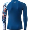 image:imageHUGE SPORTS Mens Swim Shirts Long Sleeve BJJ Rash Guard UPF 50 UV Sun Protection ShirtsMarineoctopus
