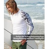image:imageHUGE SPORTS Mens Swim Shirts Long Sleeve BJJ Rash Guard UPF 50 UV Sun Protection ShirtsWhite Lion
