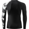 image:imageHUGE SPORTS Mens Long Sleeve Rash Guard UPF 50 Sun Protection Swim ShirtBlack Water Wave