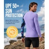 image:imageHUGE SPORTS Mens Long Sleeve Rash Guard UPF 50 Sun Protection Swim ShirtNeoncoral