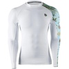 image:imageHUGE SPORTS Mens Long Sleeve Rash Guard UPF 50 Sun Protection Swim ShirtWhite Forest