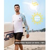 image:imageHUGE SPORTS Mens Long Sleeve Rash Guard UPF 50 Sun Protection Swim ShirtWhite Forest