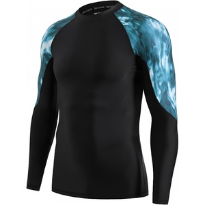 image:imageHUGE SPORTS Mens Long Sleeve Rash Guard UPF 50 Sun Protection Swim ShirtDeep Ocean