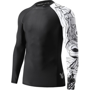 image:imageHUGE SPORTS Mens Rash Guard Shirts Quick Dry Long Sleeve Swim ShirtsBlack Bear