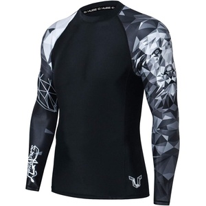 image:imageHUGE SPORTS Mens Rash Guard Shirts Quick Dry Long Sleeve Swim ShirtsLion